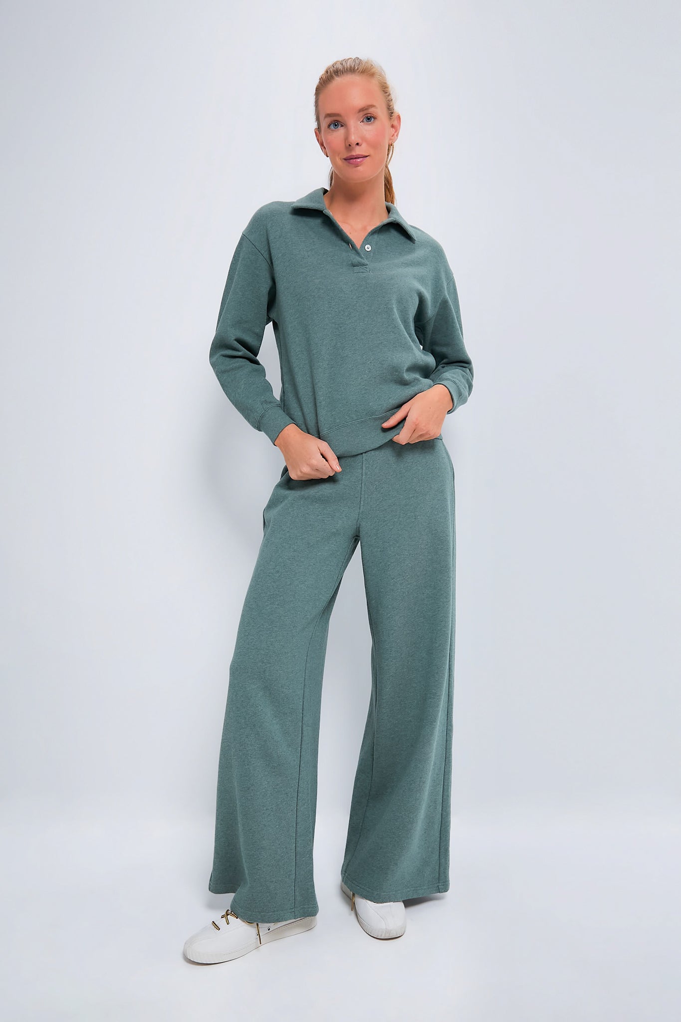 Green Wide Leg Sweatpants