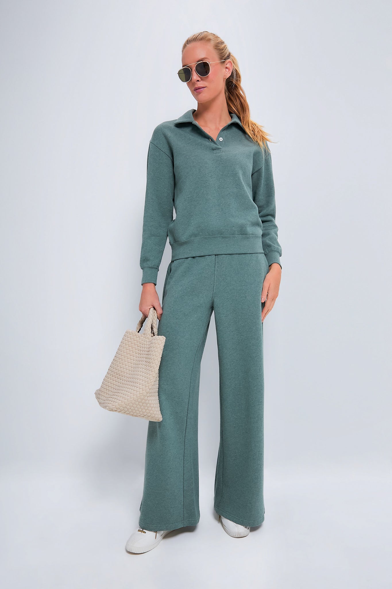 Green Wide Leg Sweatpants