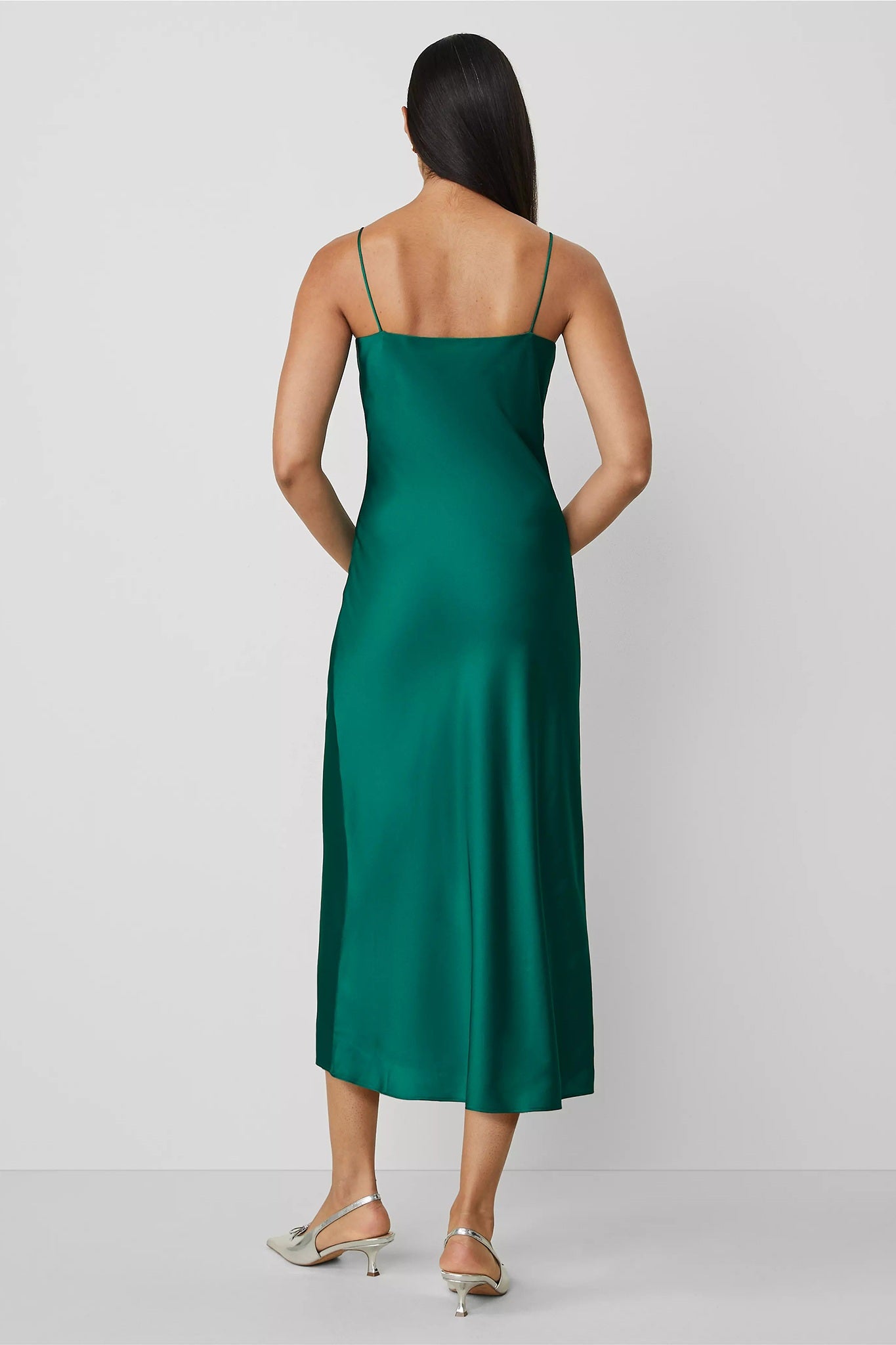 Satin Cowl-Neck Slip Dress