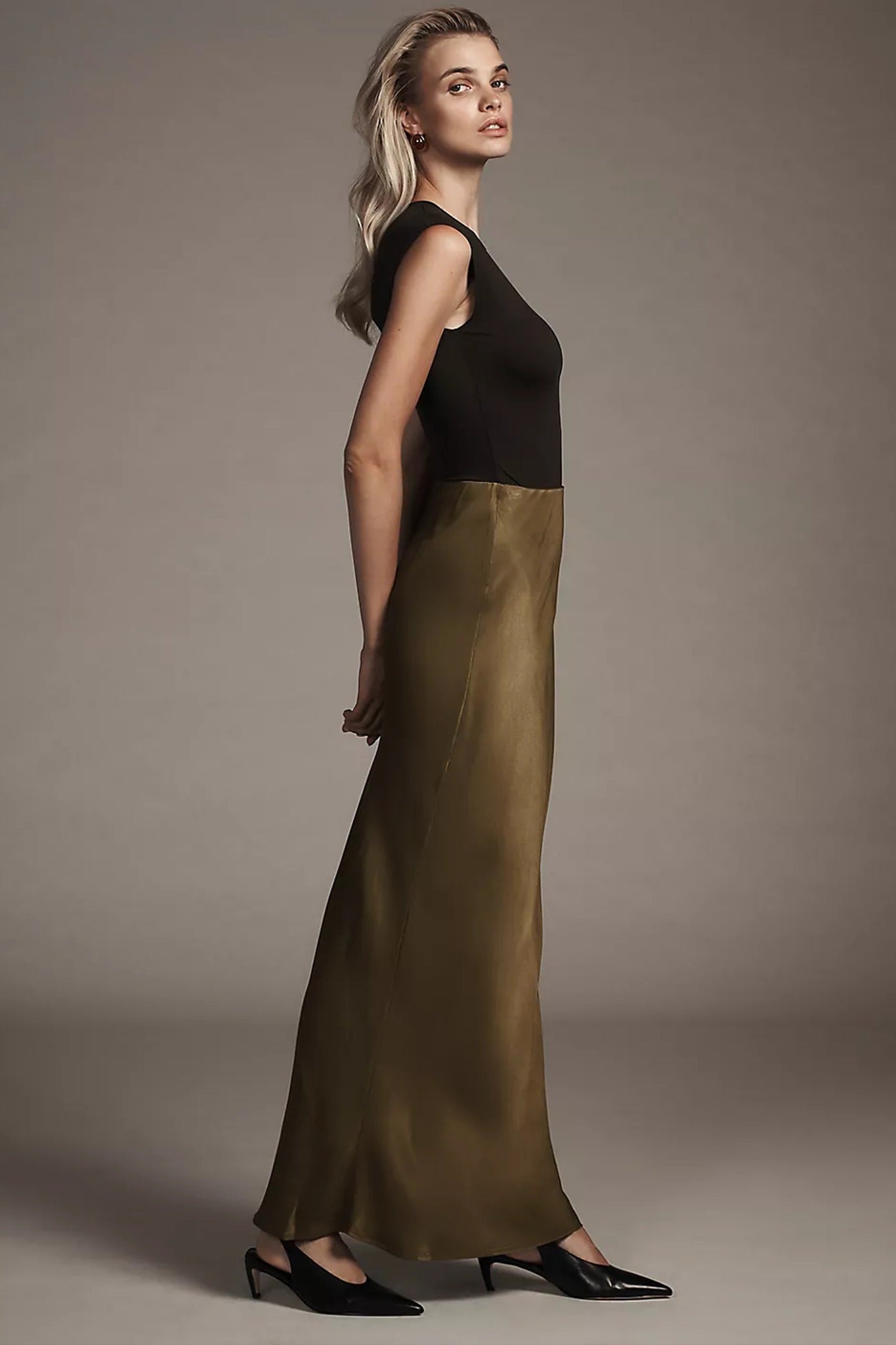 Satin Maxi Slip Skirt