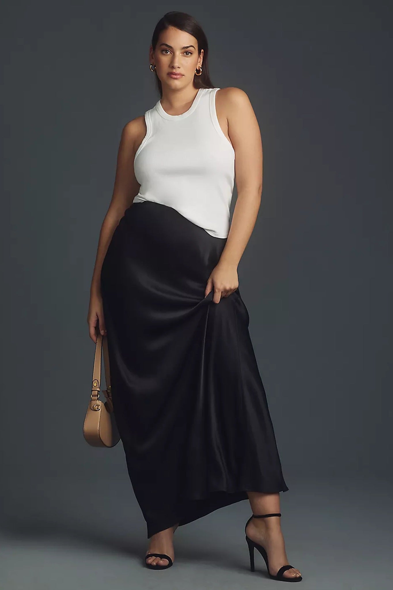 Satin Maxi Slip Skirt