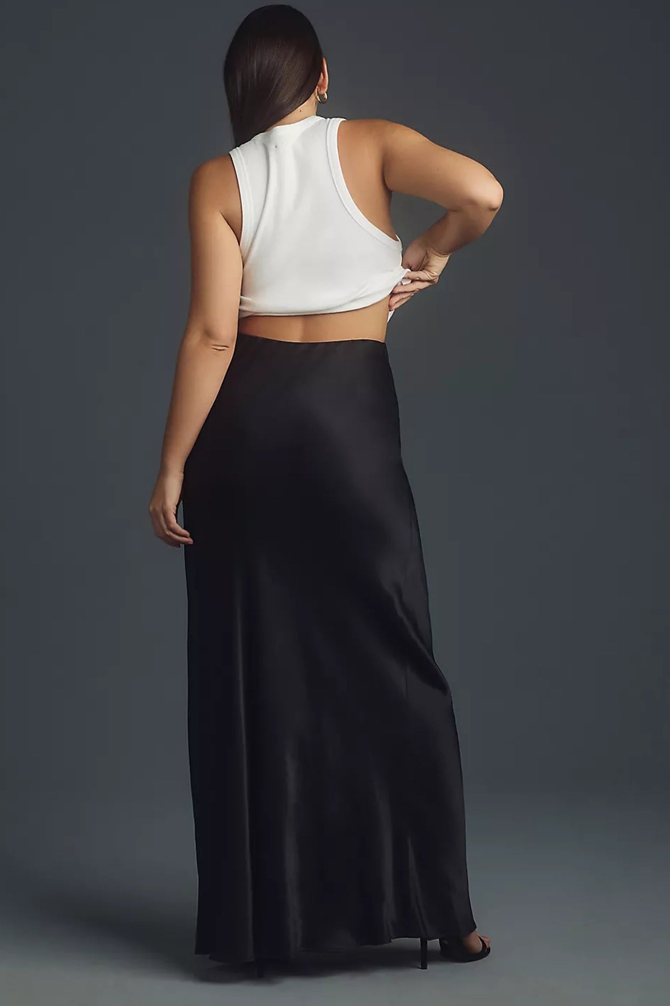 Satin Maxi Slip Skirt