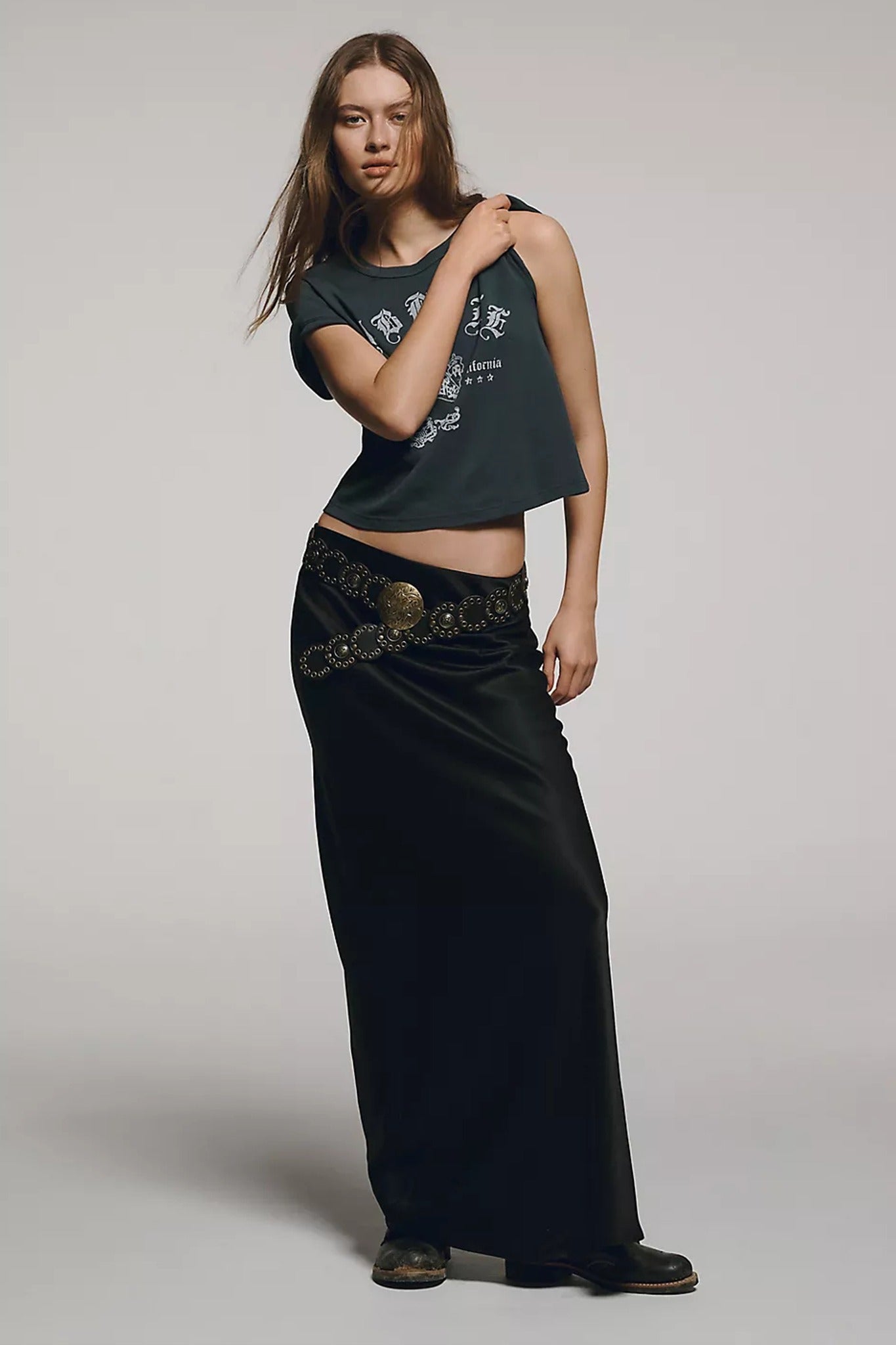 Satin Maxi Slip Skirt