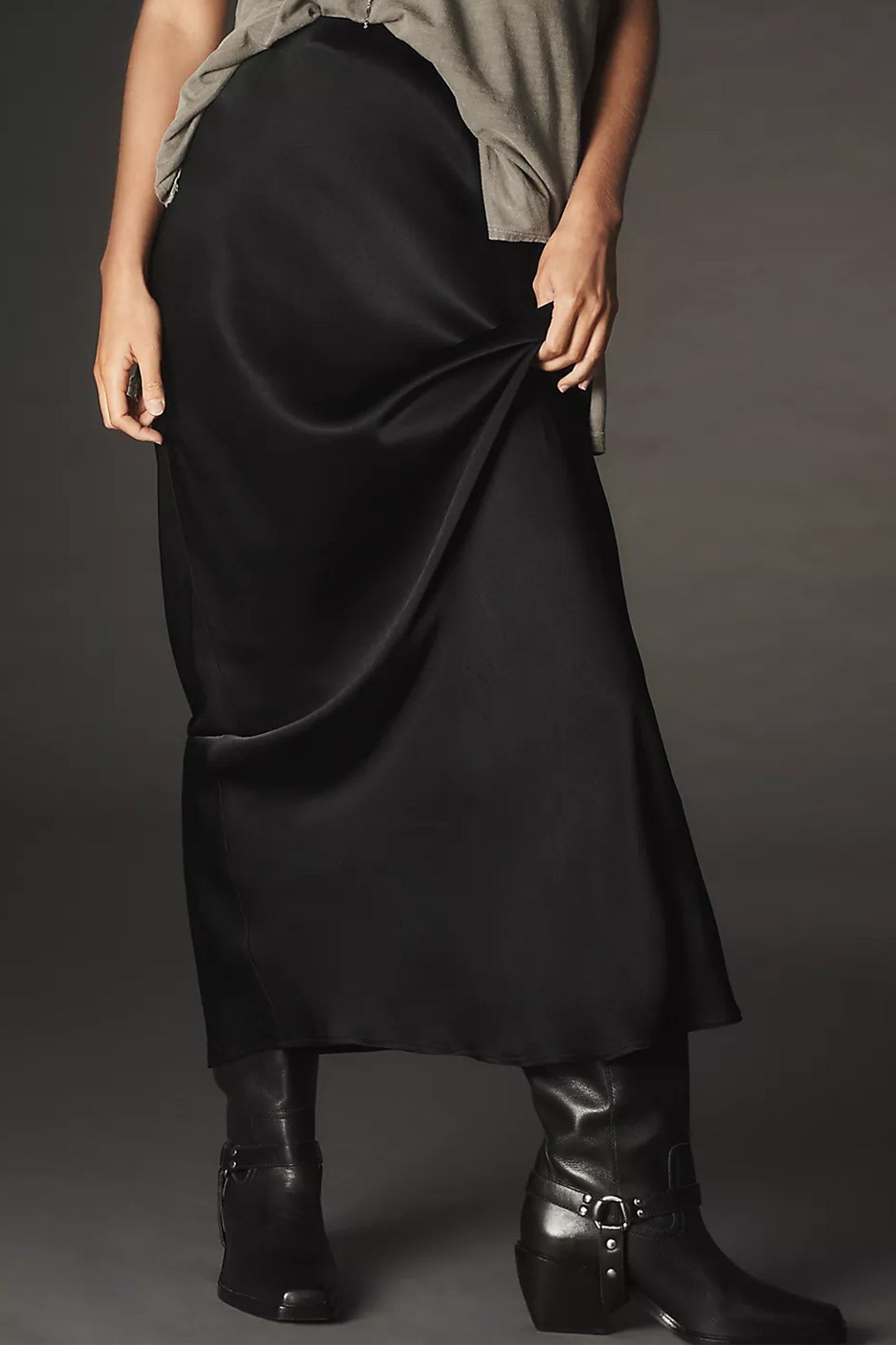 Satin Maxi Slip Skirt