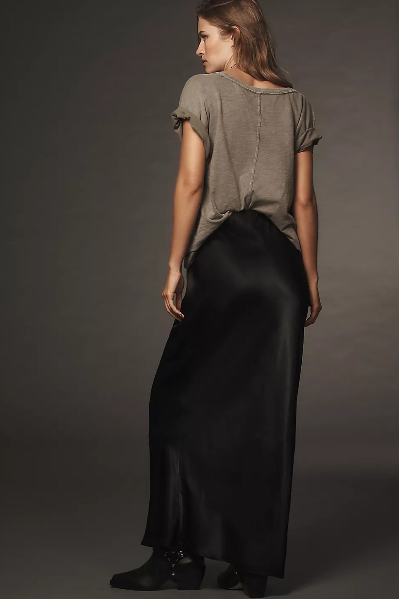 Satin Maxi Slip Skirt