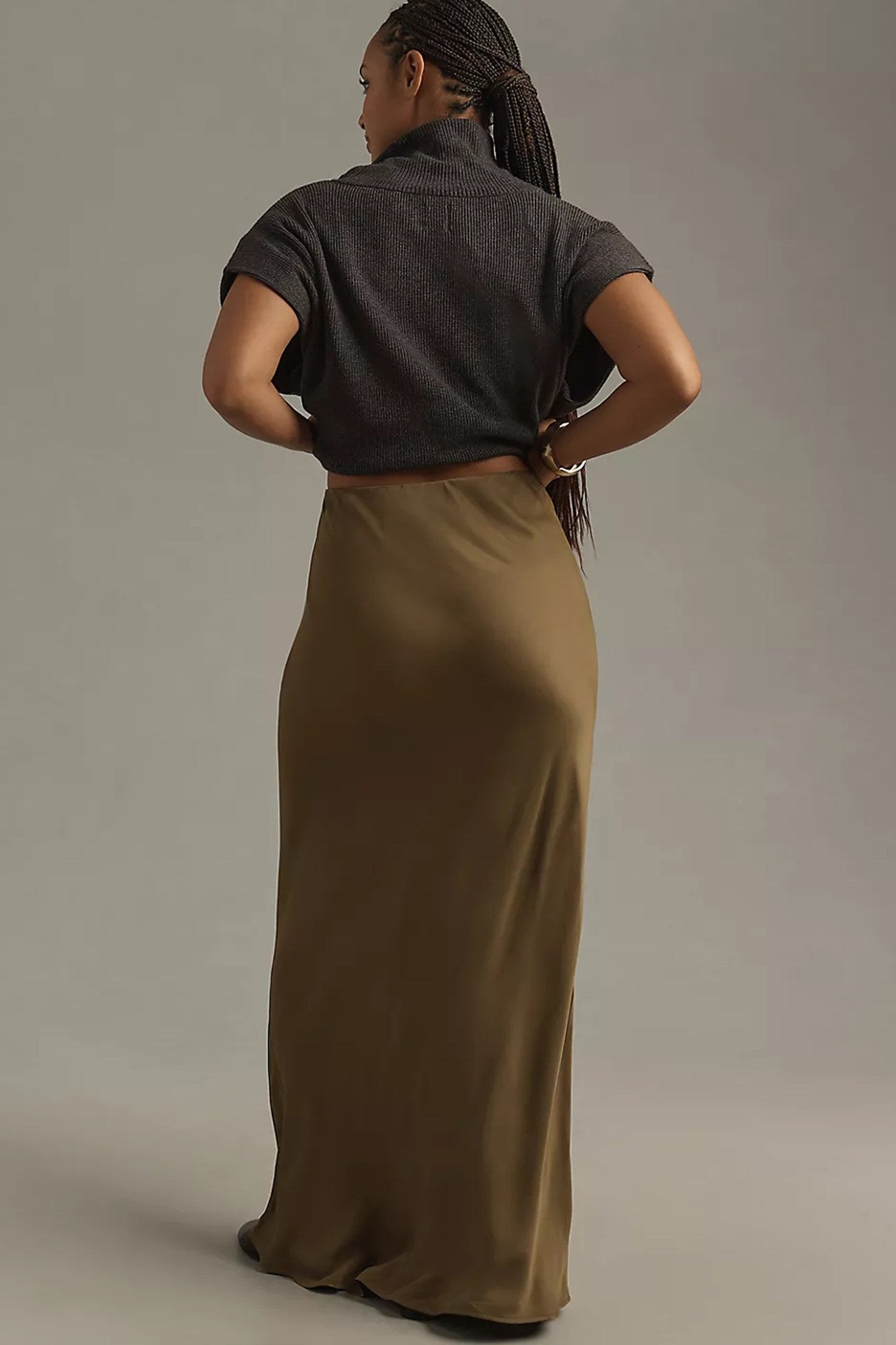 Satin Maxi Slip Skirt