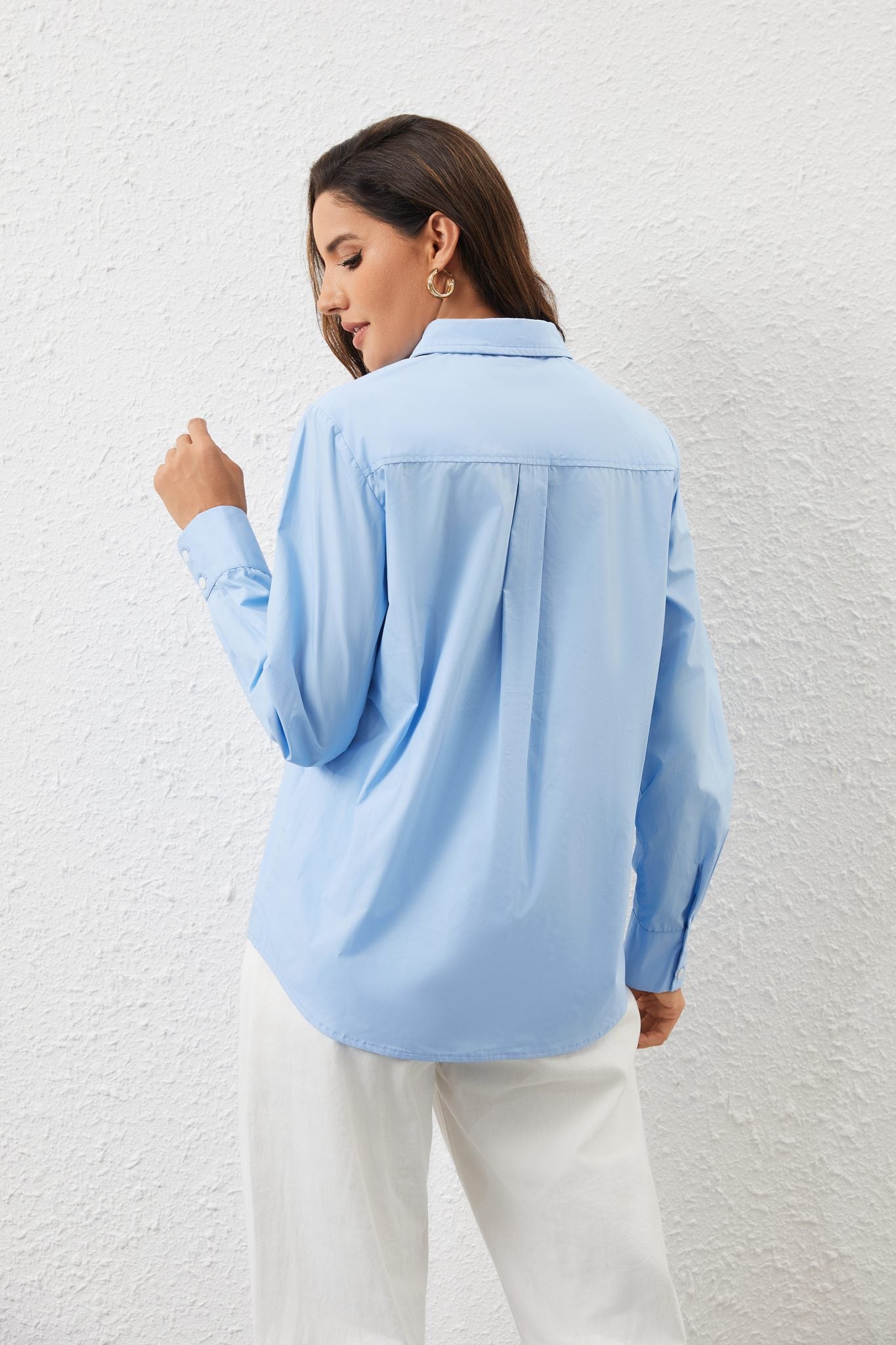 Ezabutus Embroidered Light Blue Button Down Shirt
