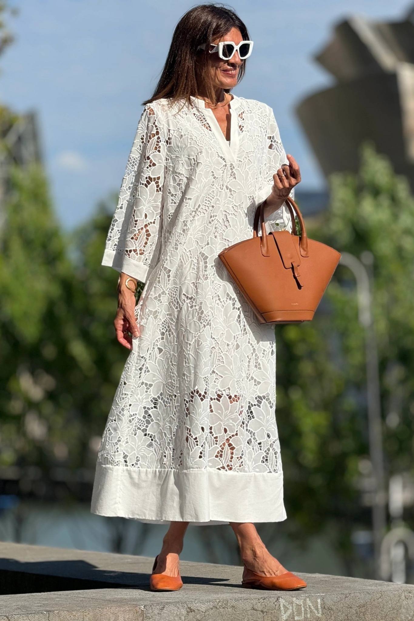 Ezabutus Lightweight Floral Lace Maxi Cover Up Dress