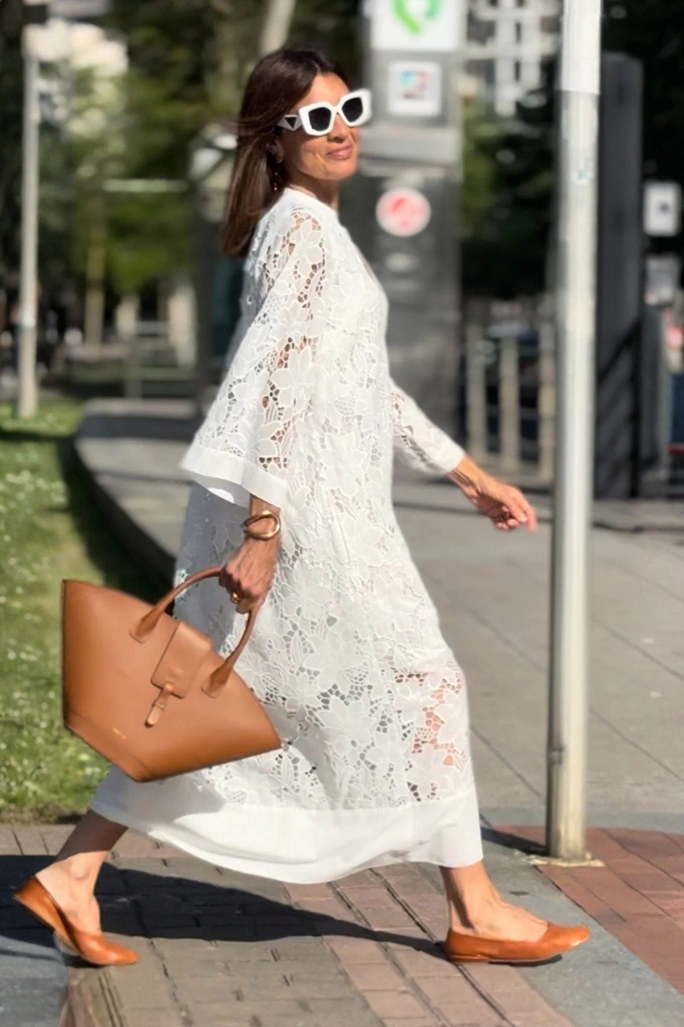 Ezabutus Lightweight Floral Lace Maxi Cover Up Dress