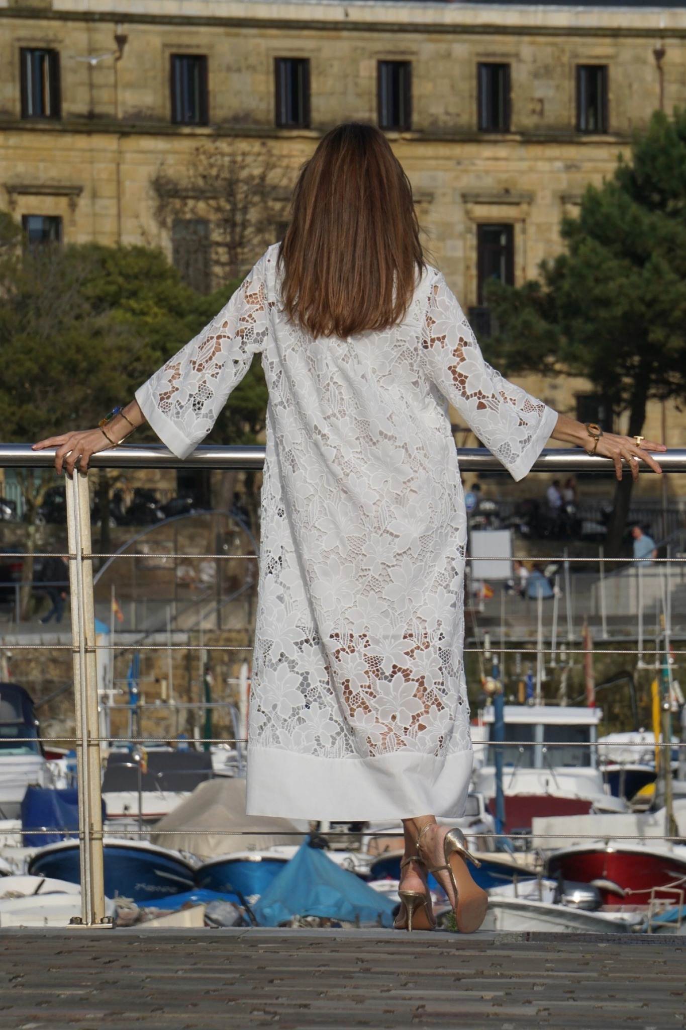 Ezabutus Lightweight Floral Lace Maxi Cover Up Dress