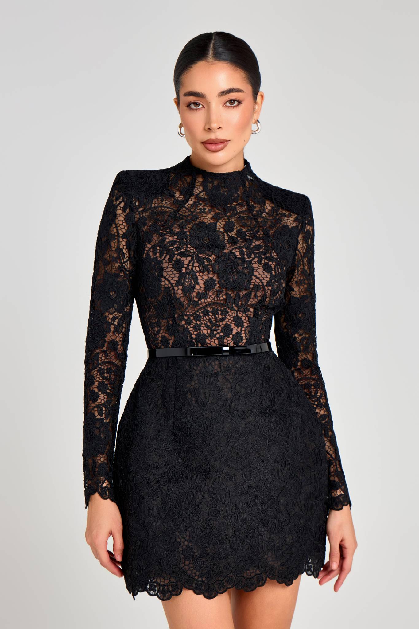 Ezabutus Floral Lace Mini Dress With Nude Lining – Available in Yellow, Black & White