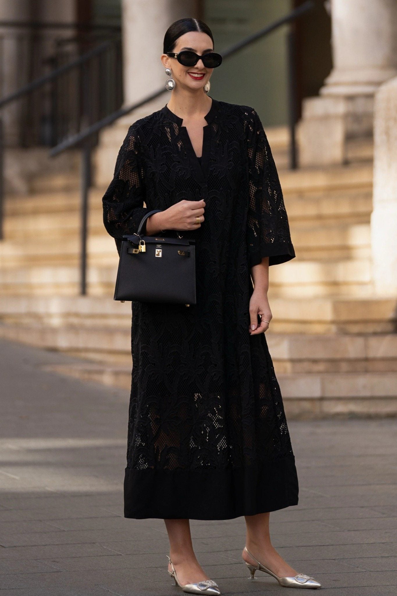 Ezabutus Lightweight Floral Lace Maxi Cover Up Dress
