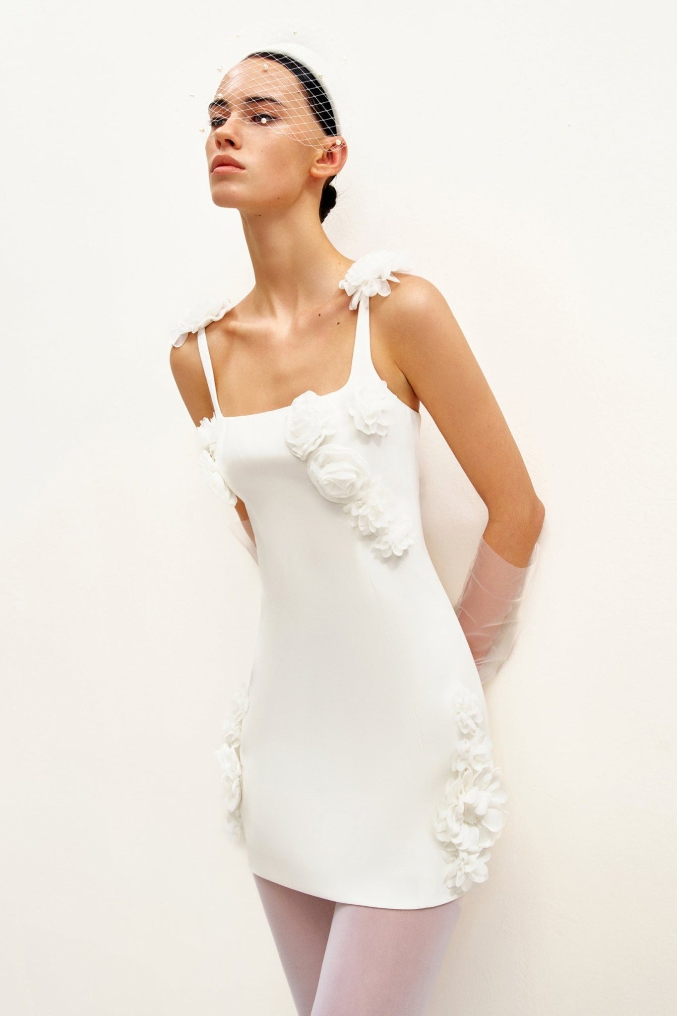 Ezabutus Romantic 3D Flower Applique Mini Dress