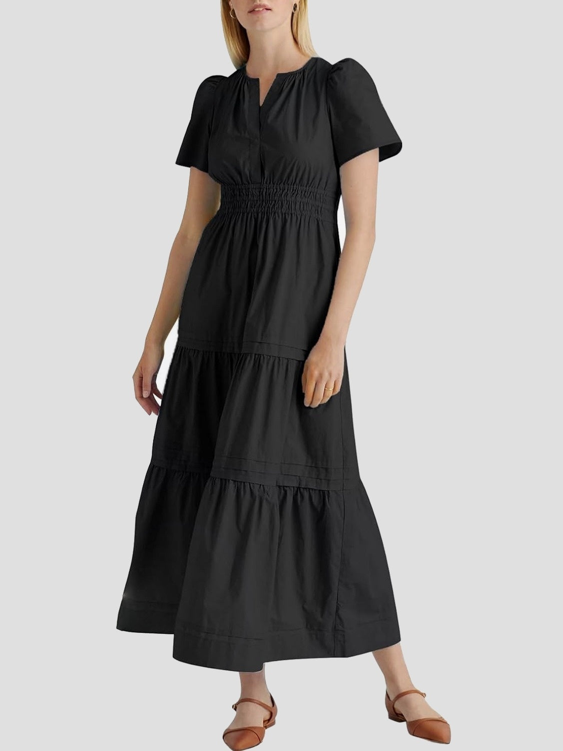 Yexpine Boho Tiered A-Line Maxi Dress