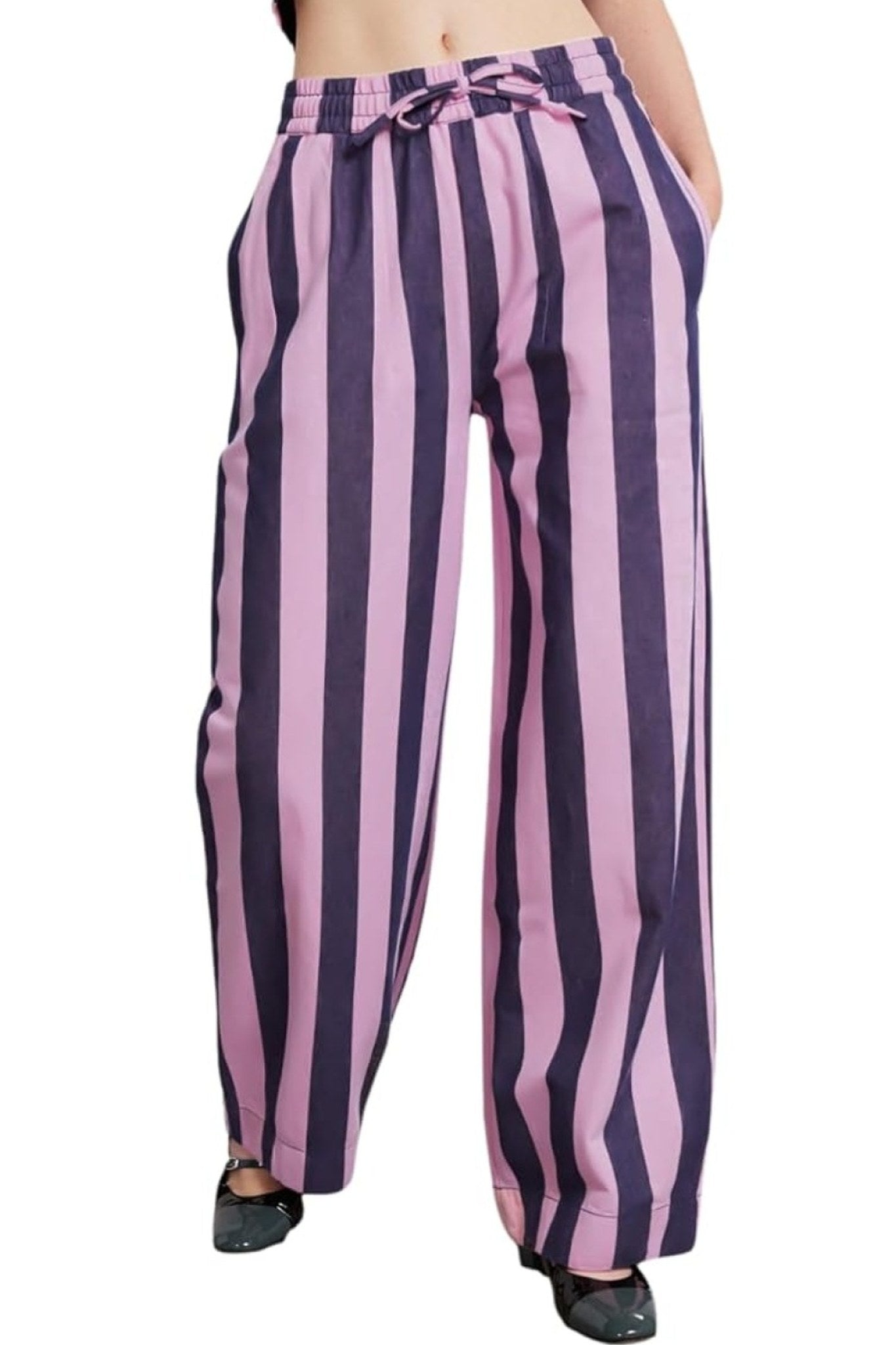LIfeshe Elastic Waist Baggy Pants With Drawstring