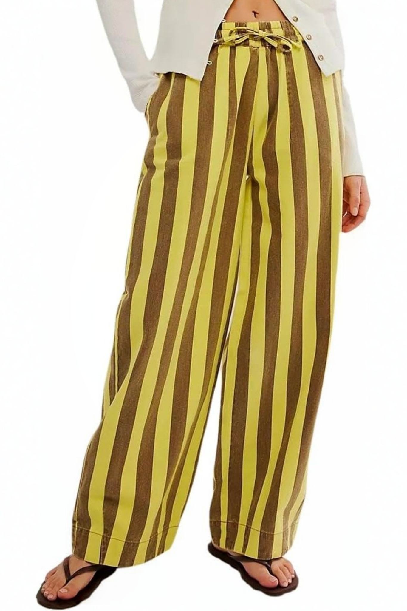LIfeshe Elastic Waist Baggy Pants With Drawstring