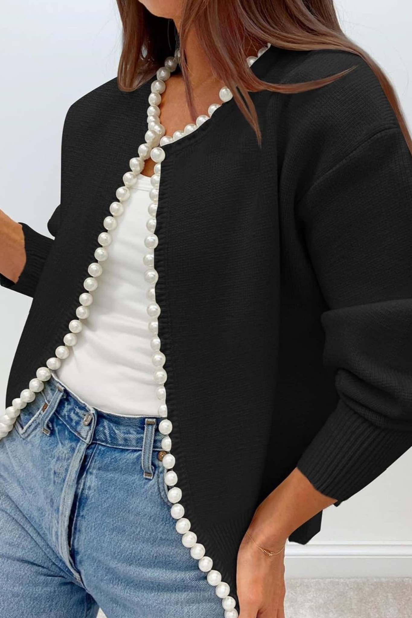 Kedera Pearl Embellished Knit Cardigan