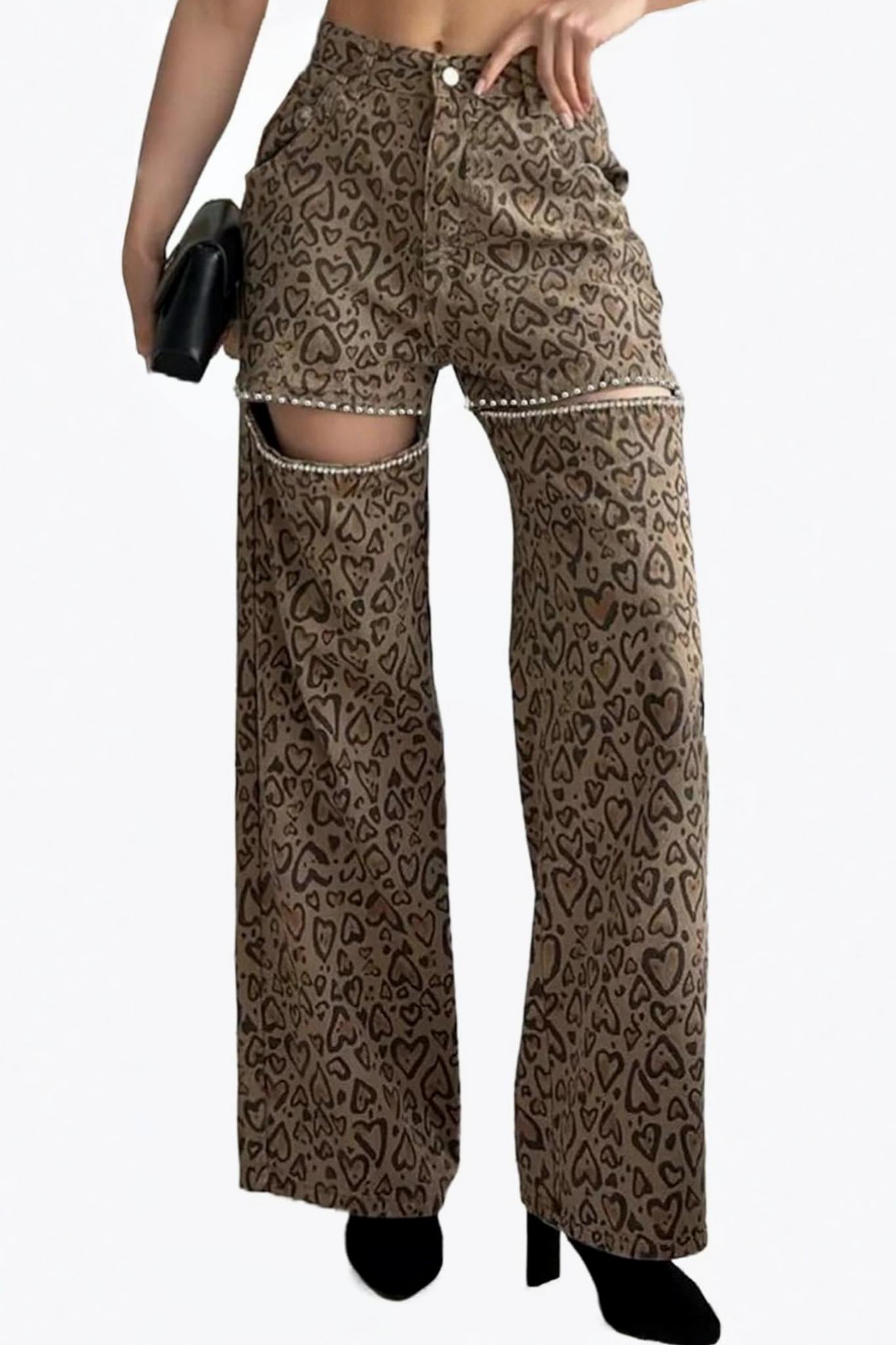 Kedera Rhinestone High Waist Jeans