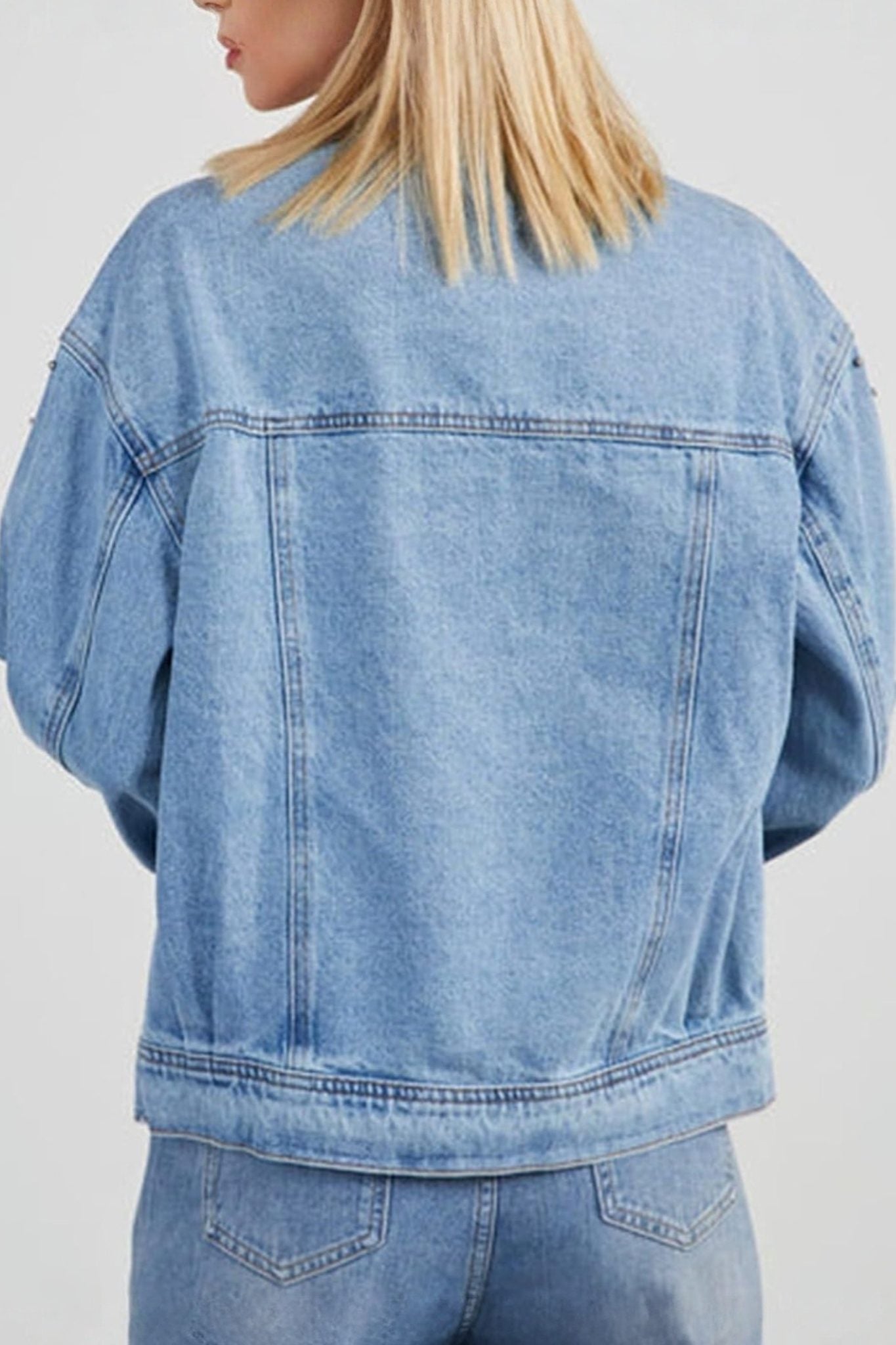 Kedera Casual Western Style Embellished Denim Jacket
