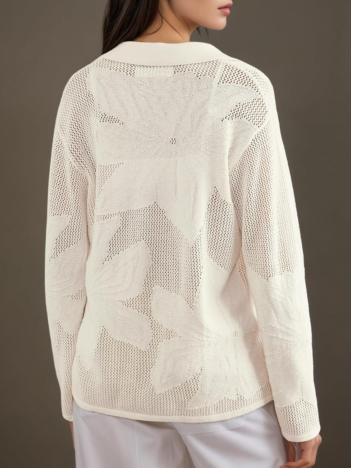 Kedera Casual Crochet Knit Cardigan