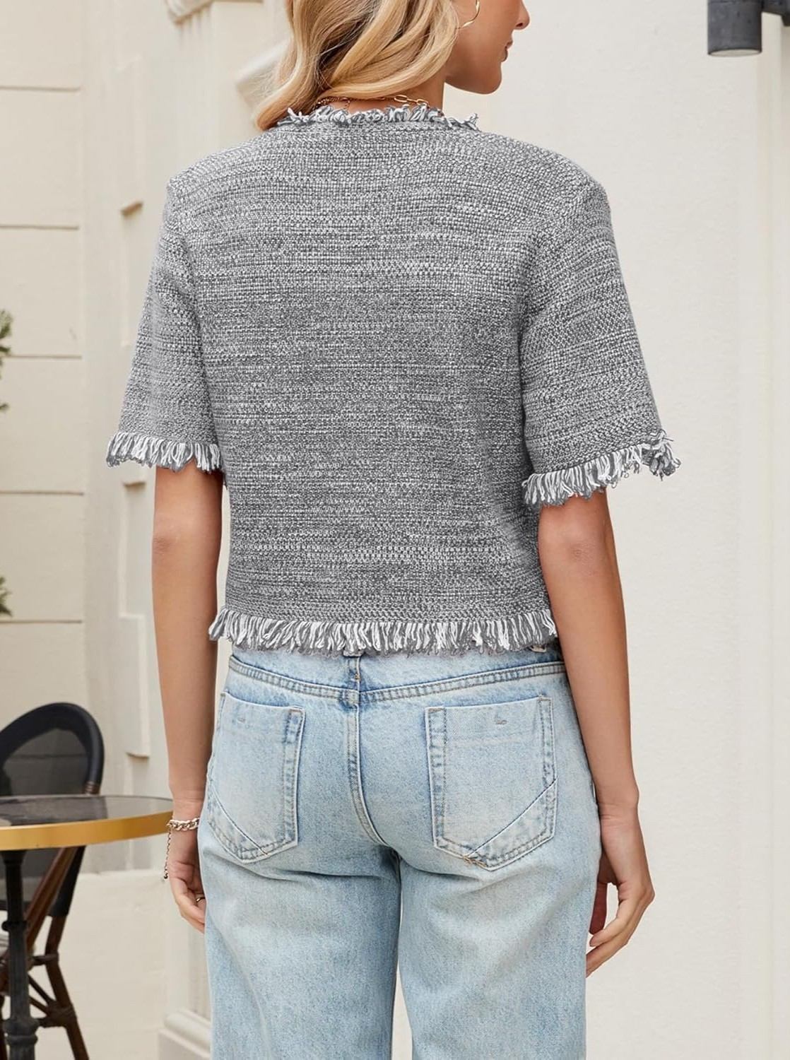 Ladyful Short Sleeve Knit Crop Cardigan