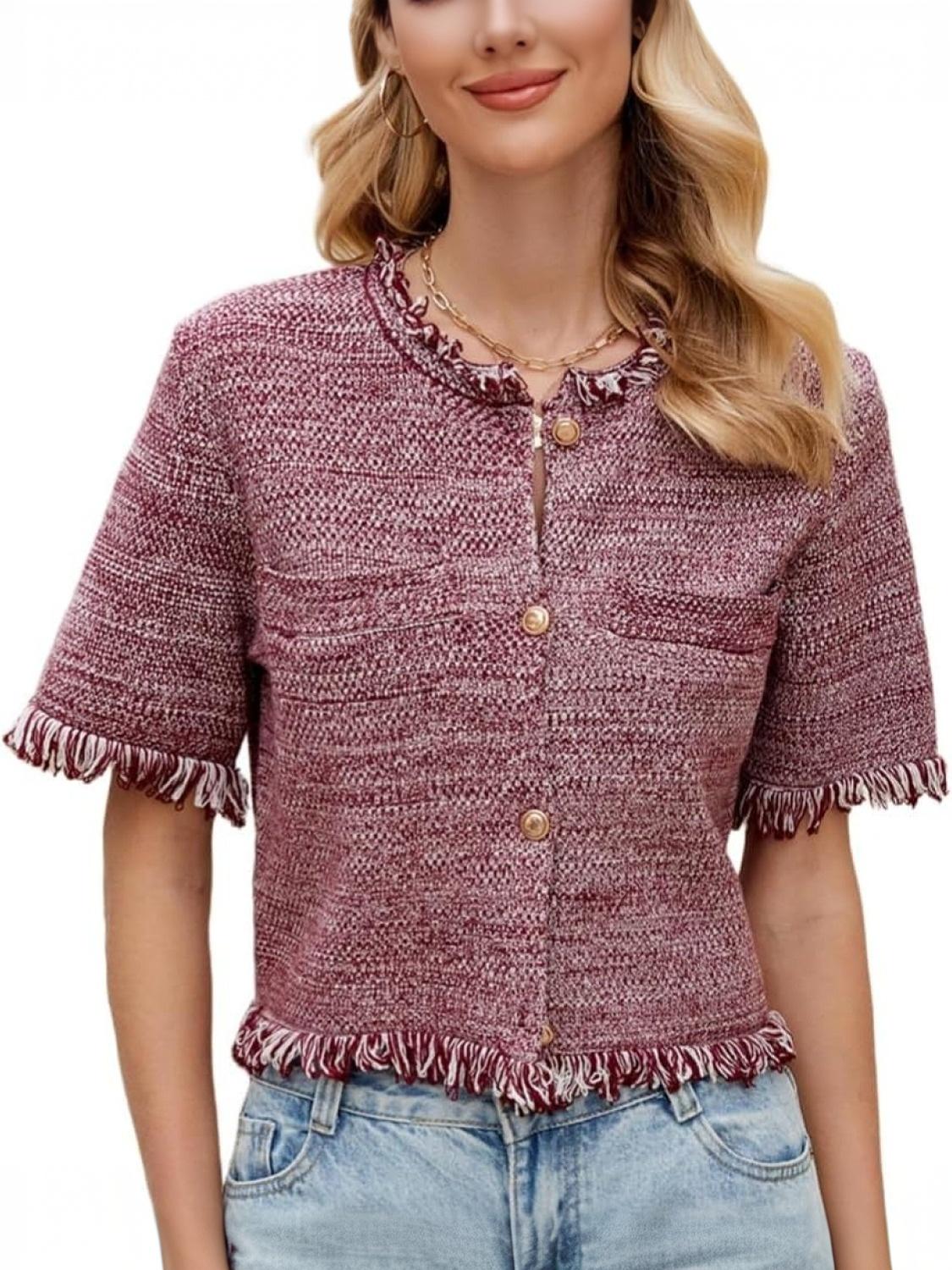 Ladyful Short Sleeve Knit Crop Cardigan