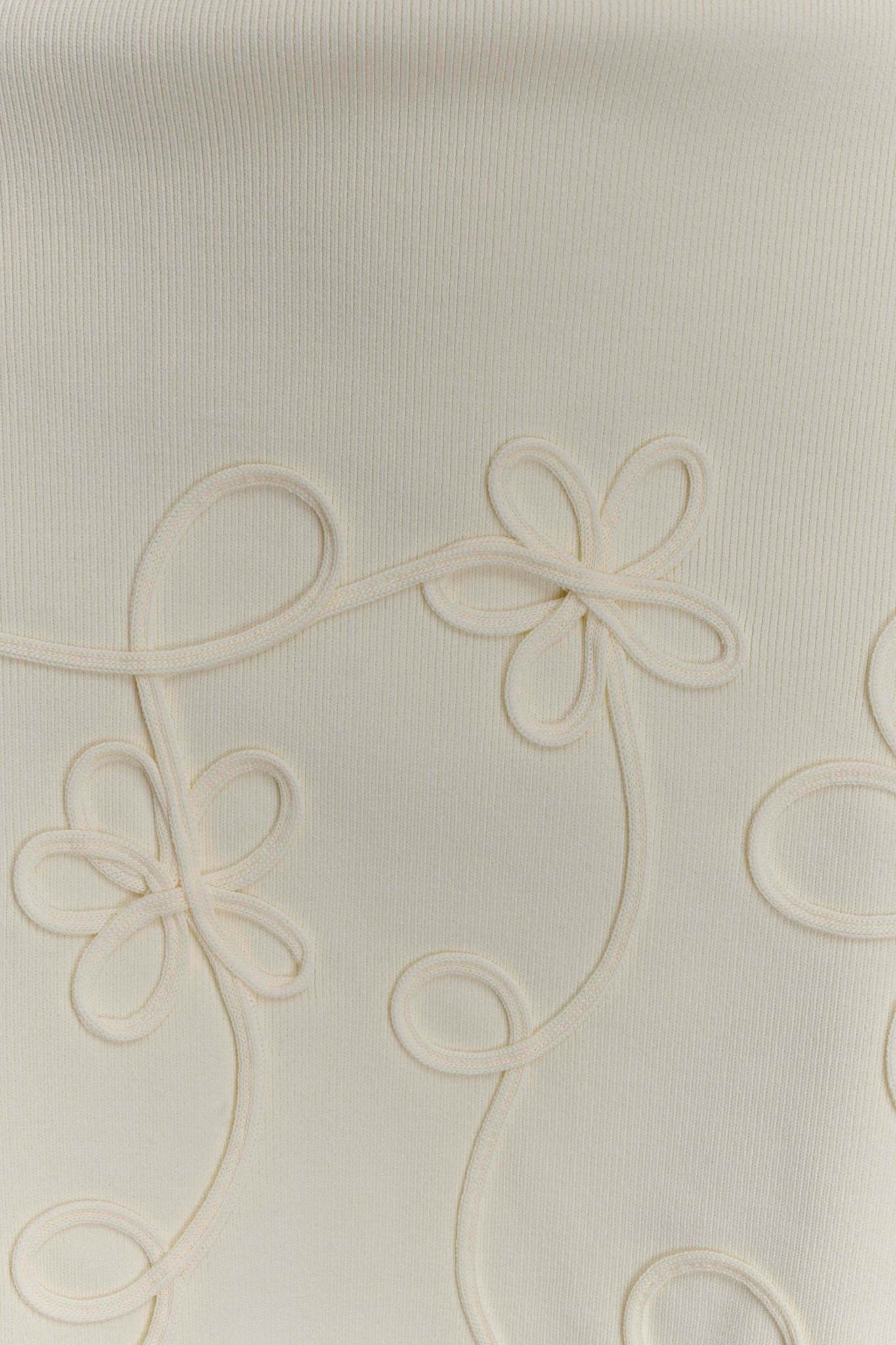 Ezabutus Floral Embroidered Knit Mini Dress – Pink & Ivory
