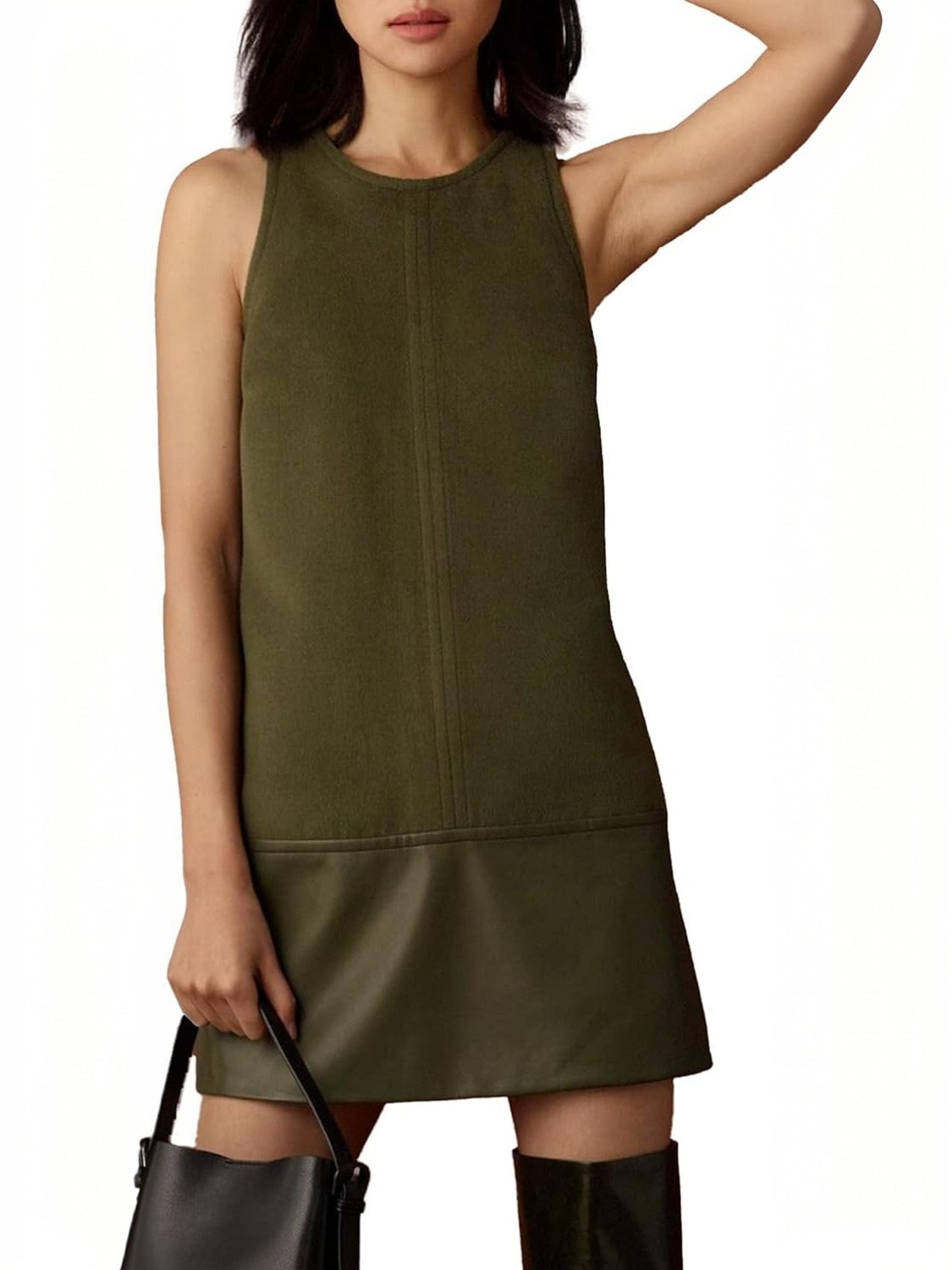 Ladyful Faux Leather Mini Dress