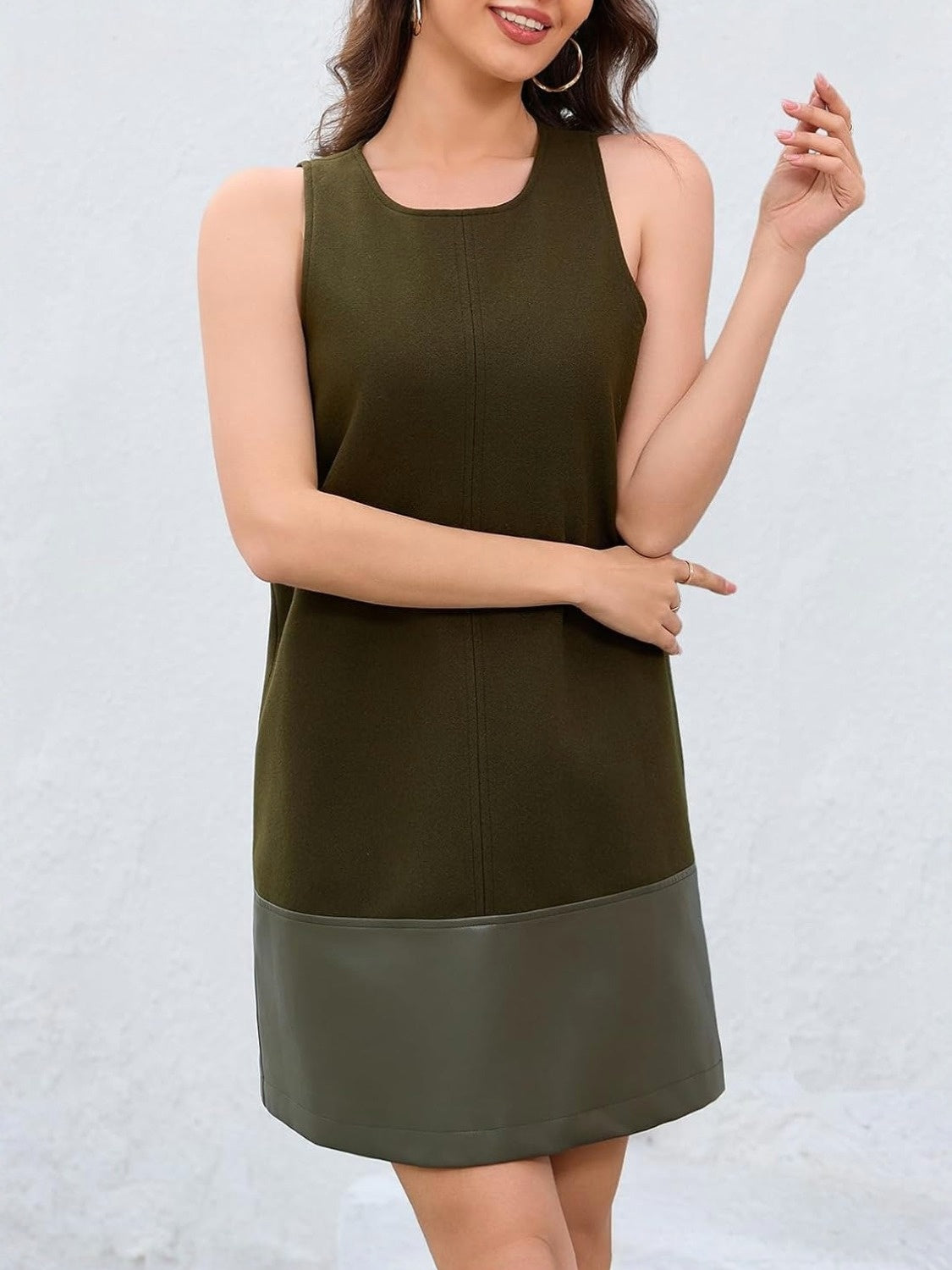 Ladyful Faux Leather Mini Dress