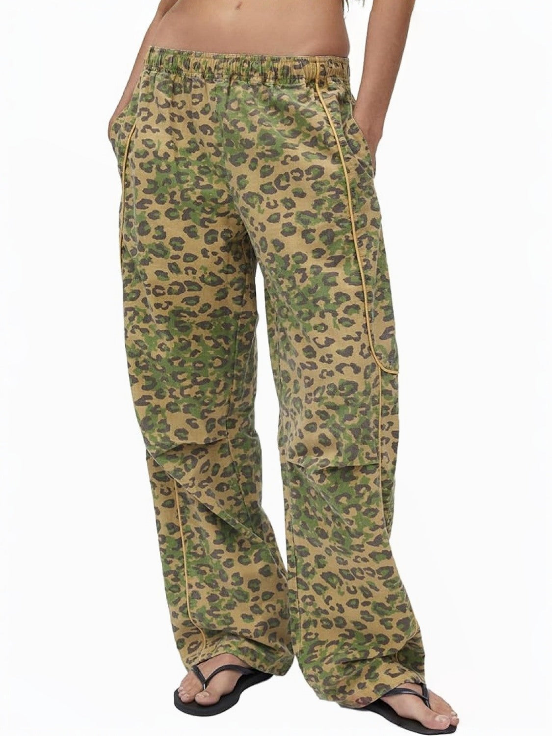 Ladyful Elastic Waist Leopard Jeans