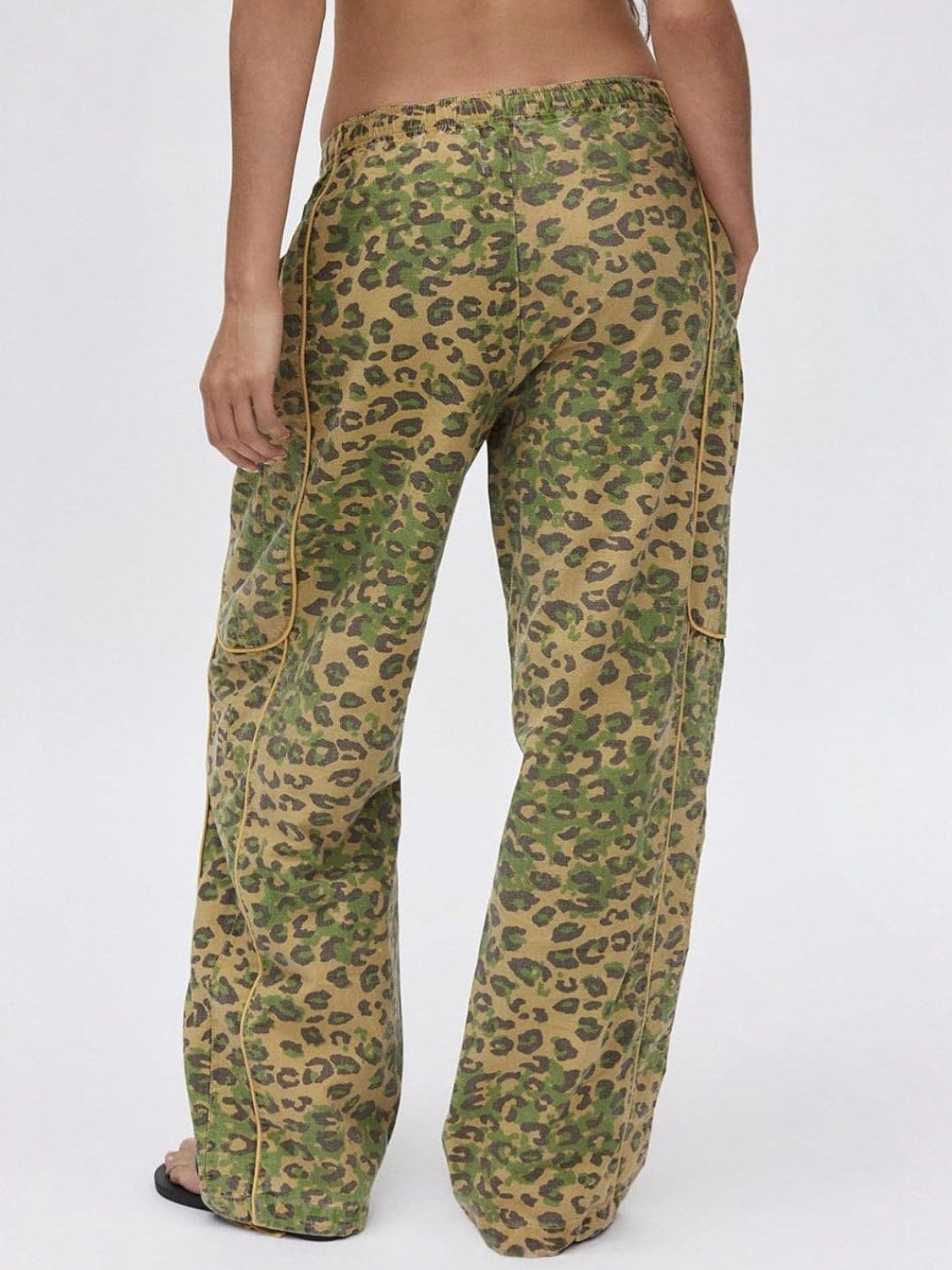 Ladyful Elastic Waist Leopard Jeans