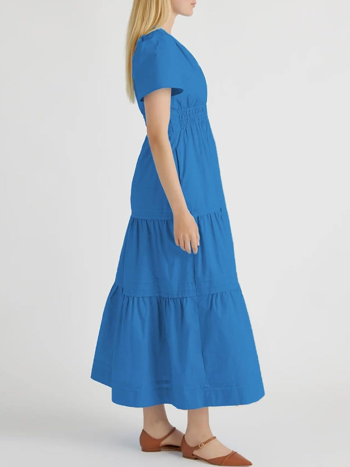Yexpine Boho Tiered A-Line Maxi Dress