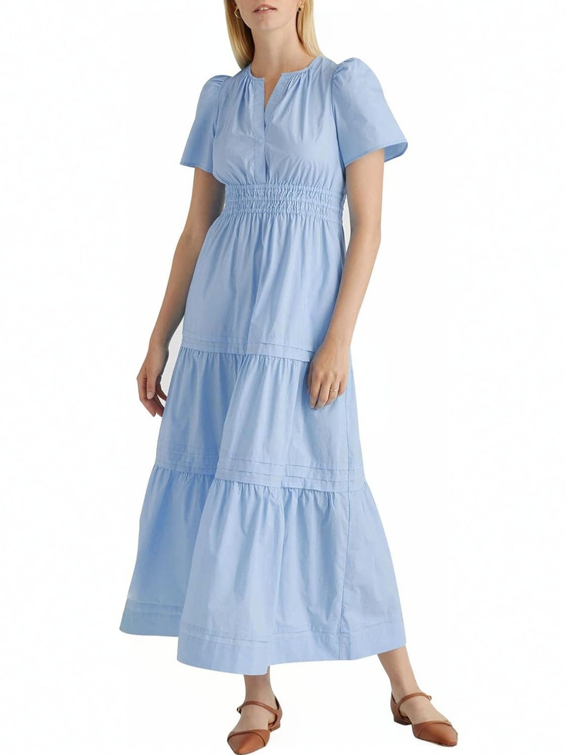 Yexpine Boho Tiered A-Line Maxi Dress