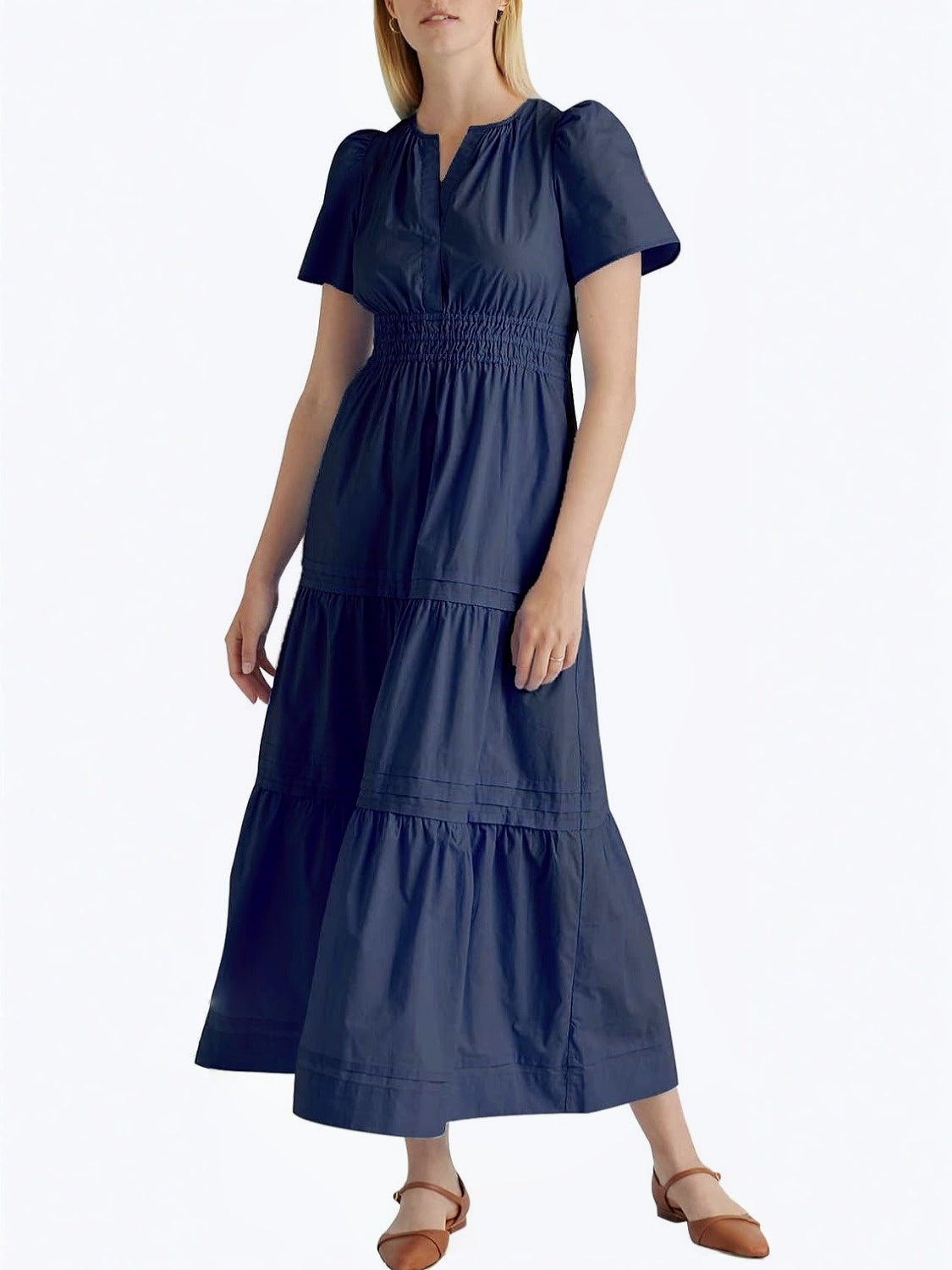 Yexpine Boho Tiered A-Line Maxi Dress
