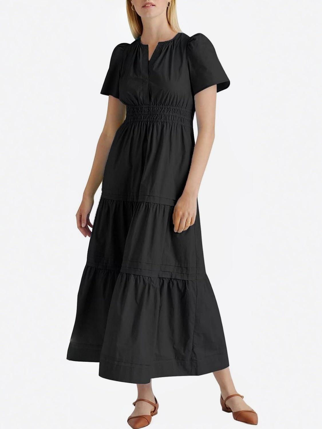 Yexpine Boho Tiered A-Line Maxi Dress