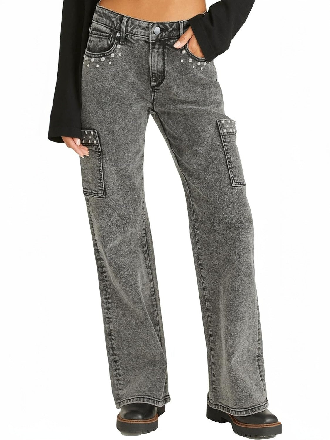 Kedera High Waist Straight Leg Pearl Jeans