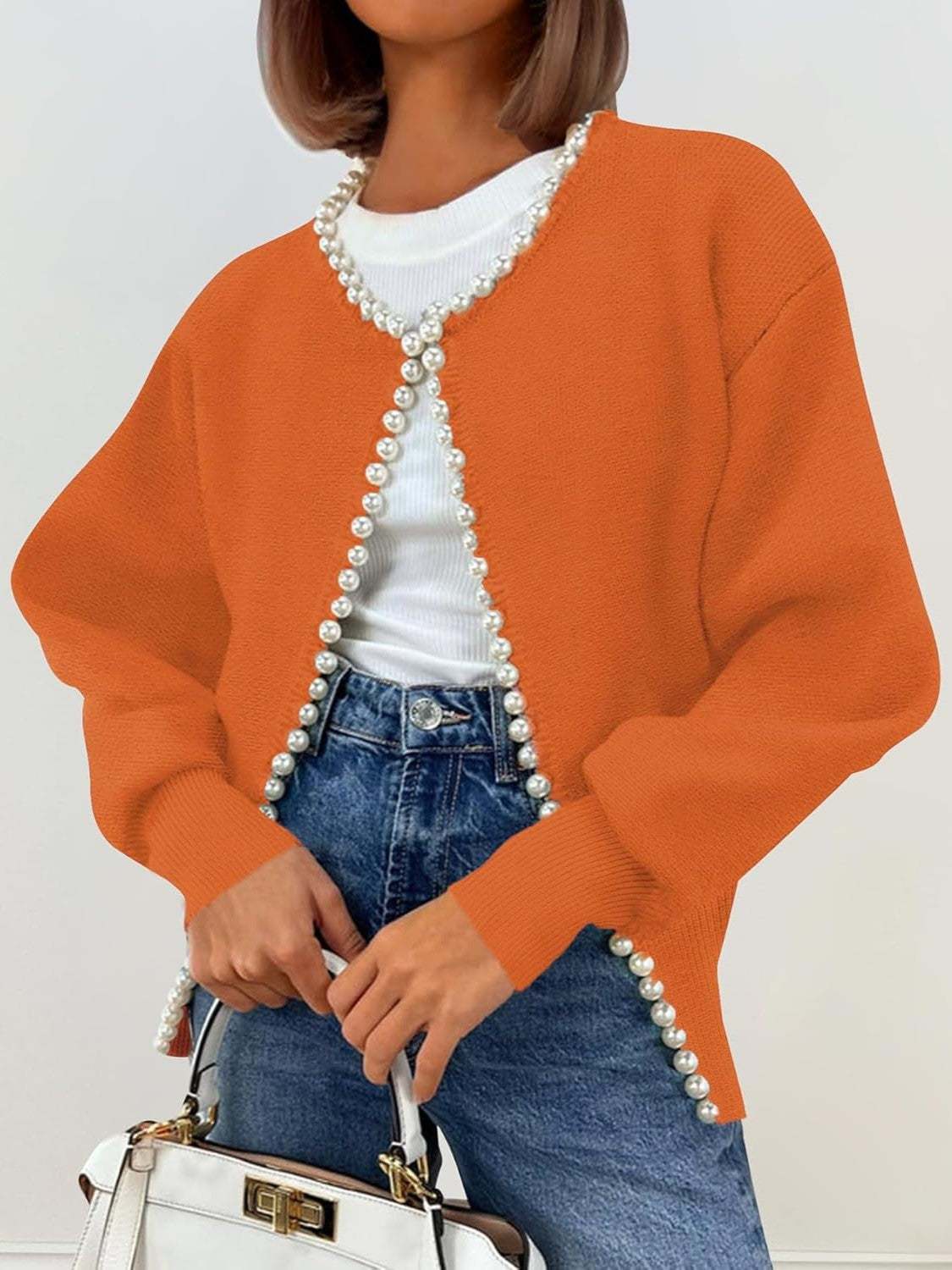 Kedera Pearl Embellished Knit Cardigan