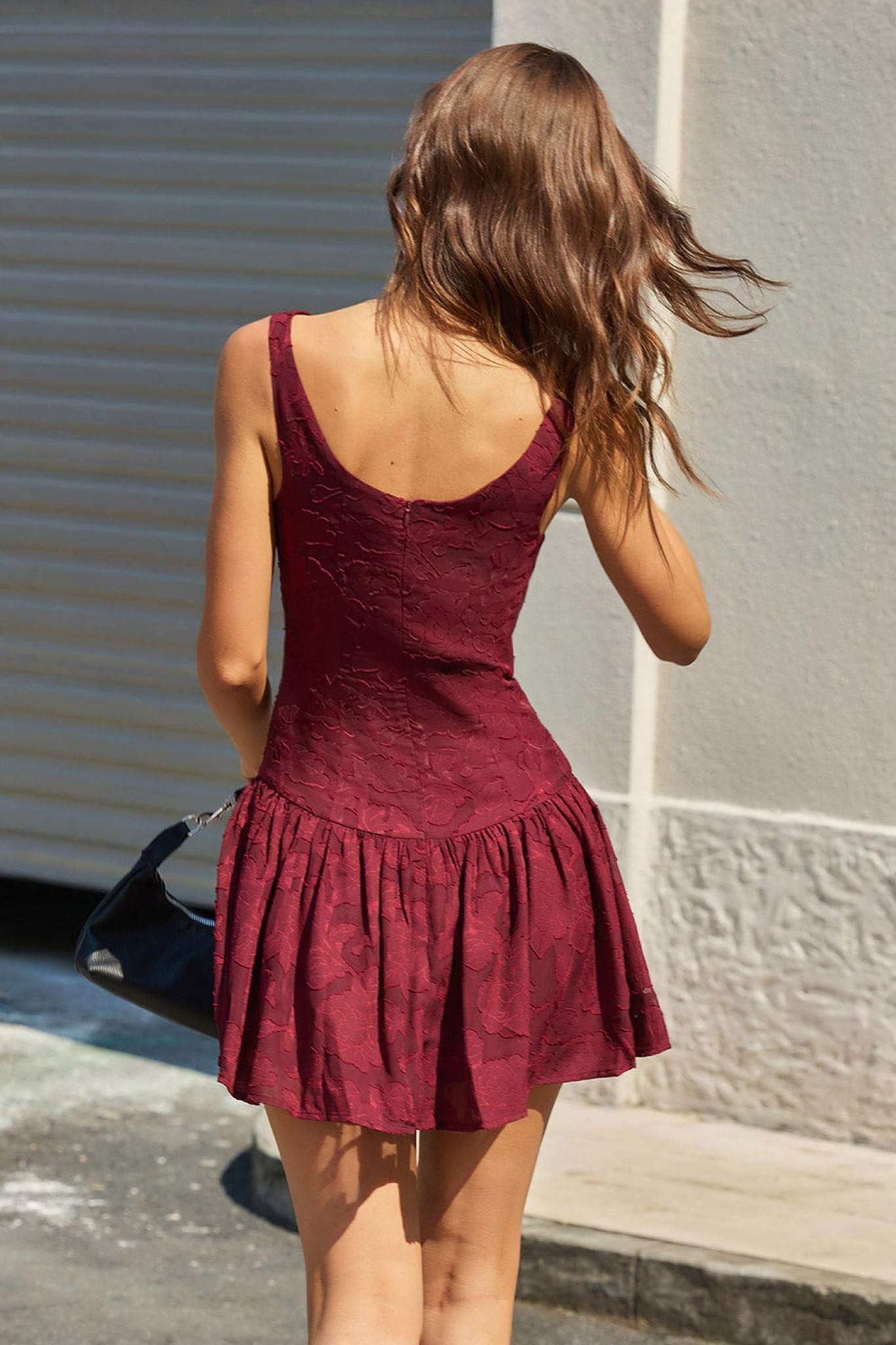 Ezabutus Solid Color Sleeveless Pleated Casual Dress