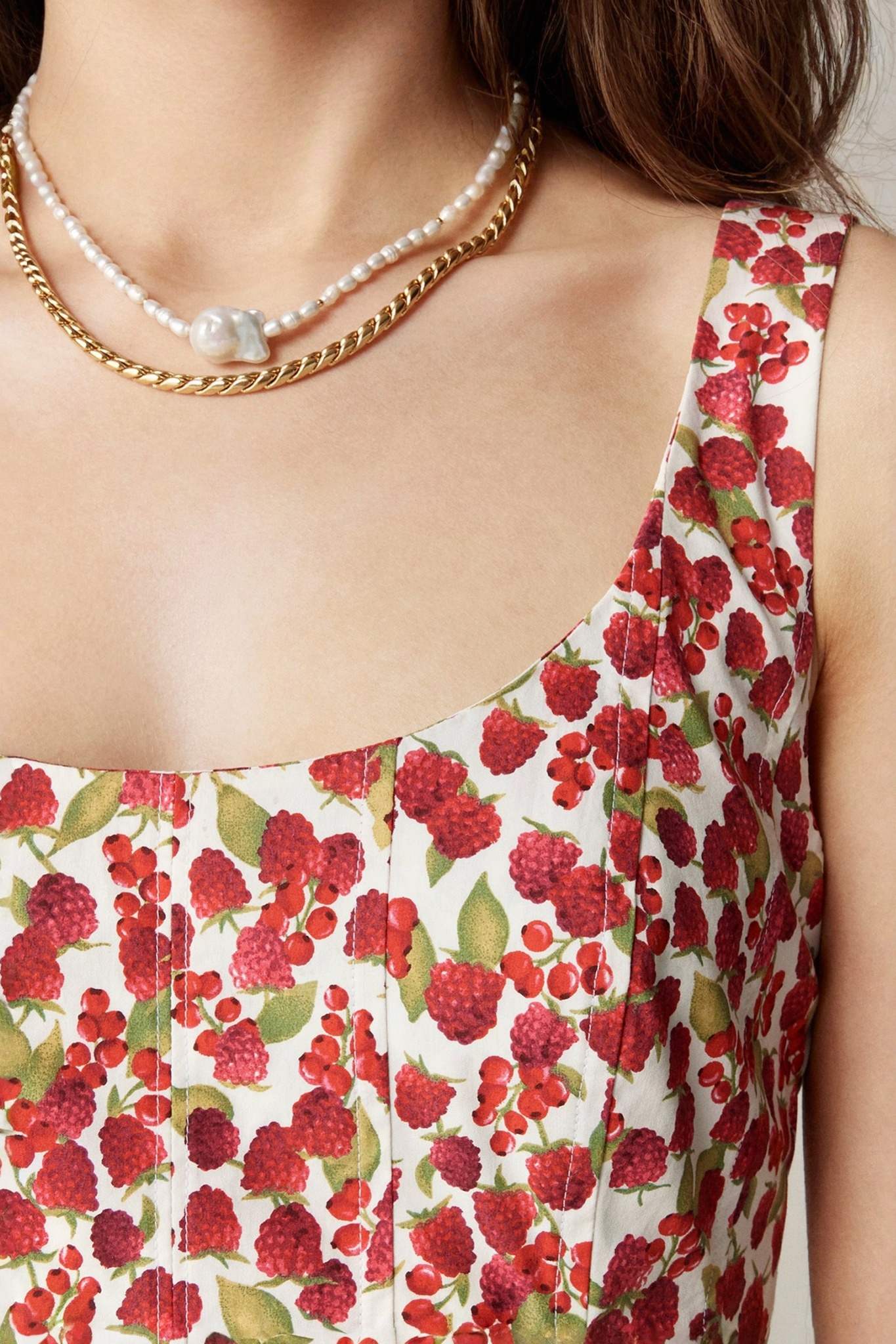 Ezabutus Raspberry Print Fit And Flare Mini Dress