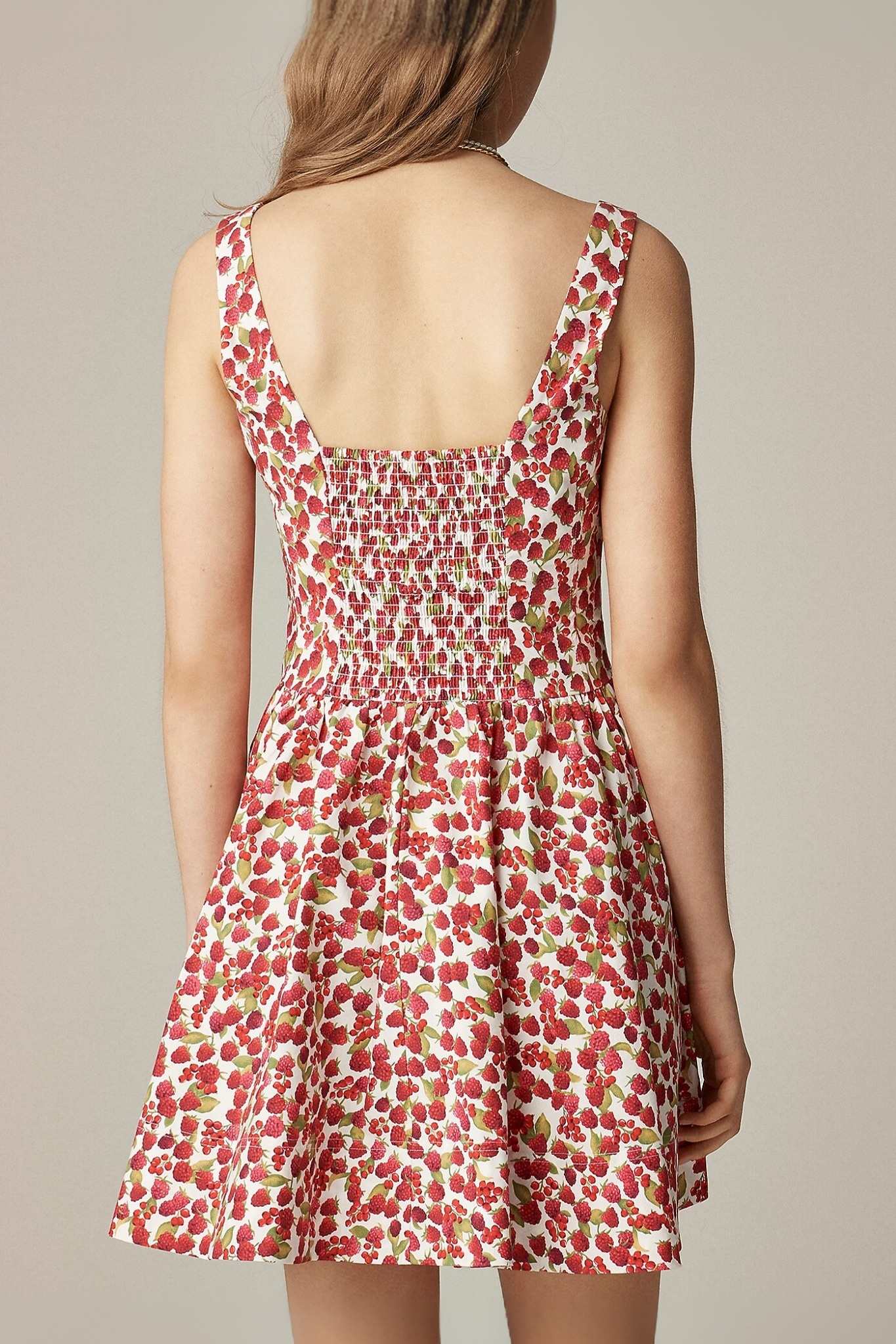 Ezabutus Raspberry Print Fit And Flare Mini Dress