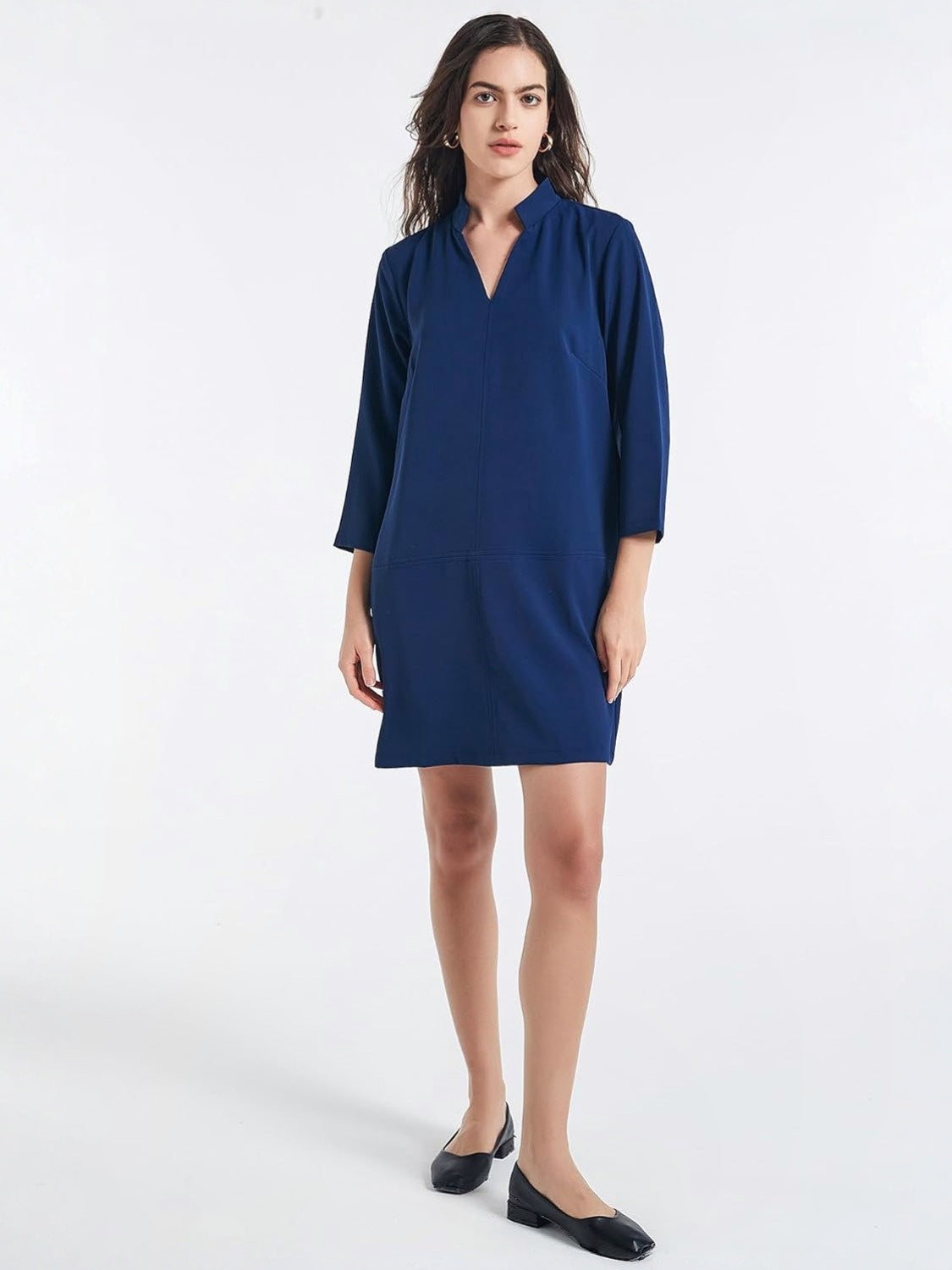 D-Sun Floral V Neck Mini Shirt Dress