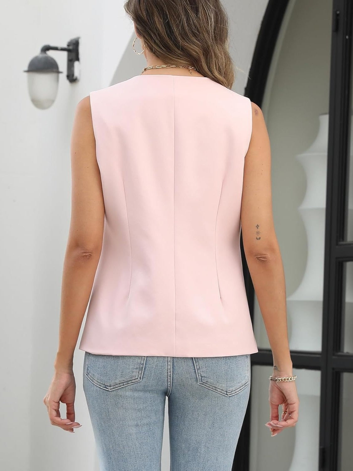 Ladyful Casual Button Down Suit Vest