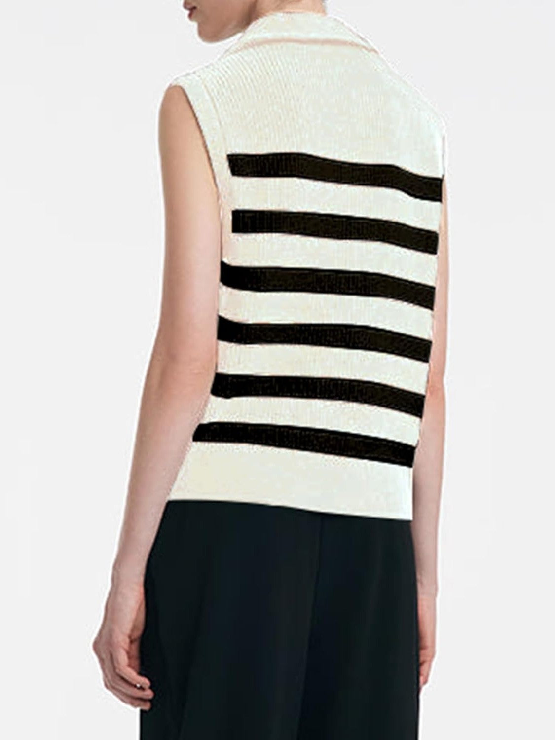 Kedera Sleeveless Striped Knit Sweater Vest