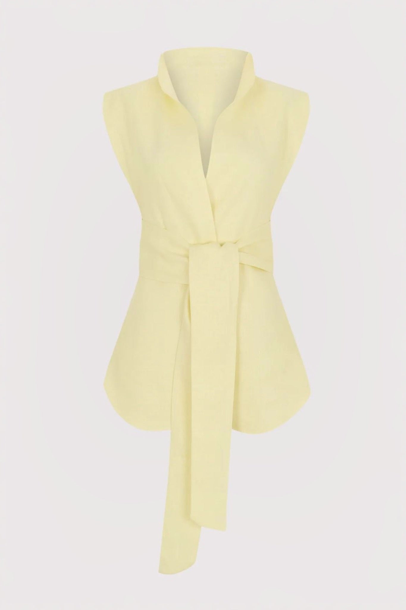 Ezabutus Minimalist Petal Hem Tie Waist Two Piece Set