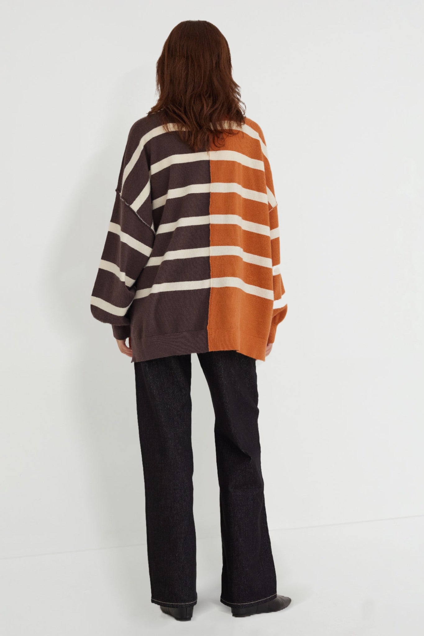 Oversized Striped Sweater Fall Casual Tops