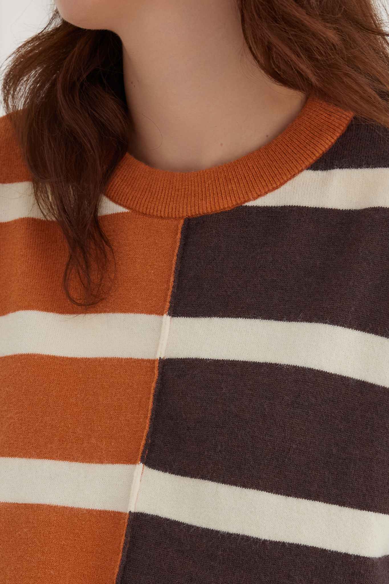 Oversized Striped Sweater Fall Casual Tops