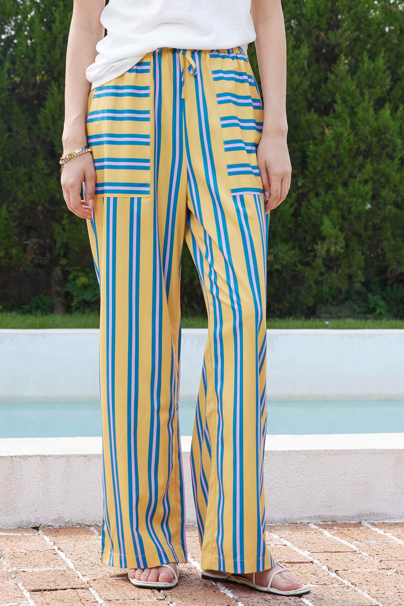 High Waist Striped Casual Comfy Pants